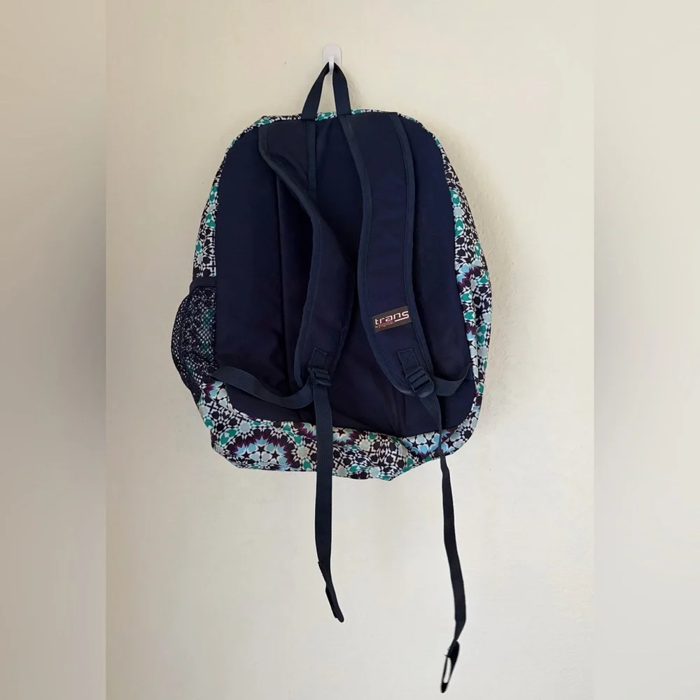 Jansport Trans Blue and Black Geometric Backpack